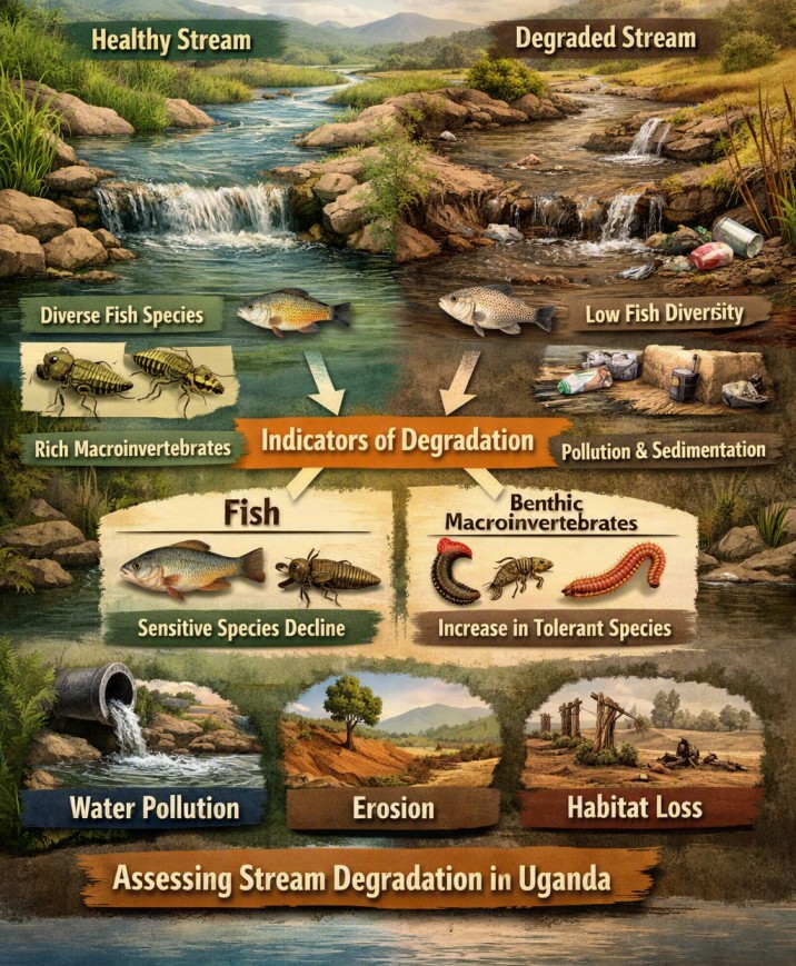 Characterization of streams & rivers in Uganda using fish and benthic macroinvertebrates as indicators of stream degradation