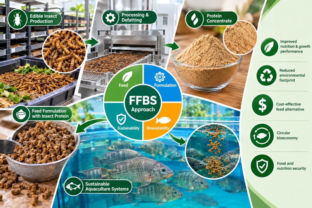 Optimising edible insect protein concetrates for sustainable and productive aquaculture systems using the ffbs approach